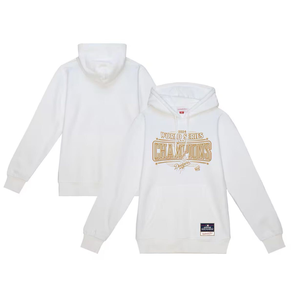 ドジャースWS優勝記念パーカー : ホワイト (L) Men's Los Angeles Dodgers Mitchell & Ness White 2024 World Series Champions Hoodie_画像1