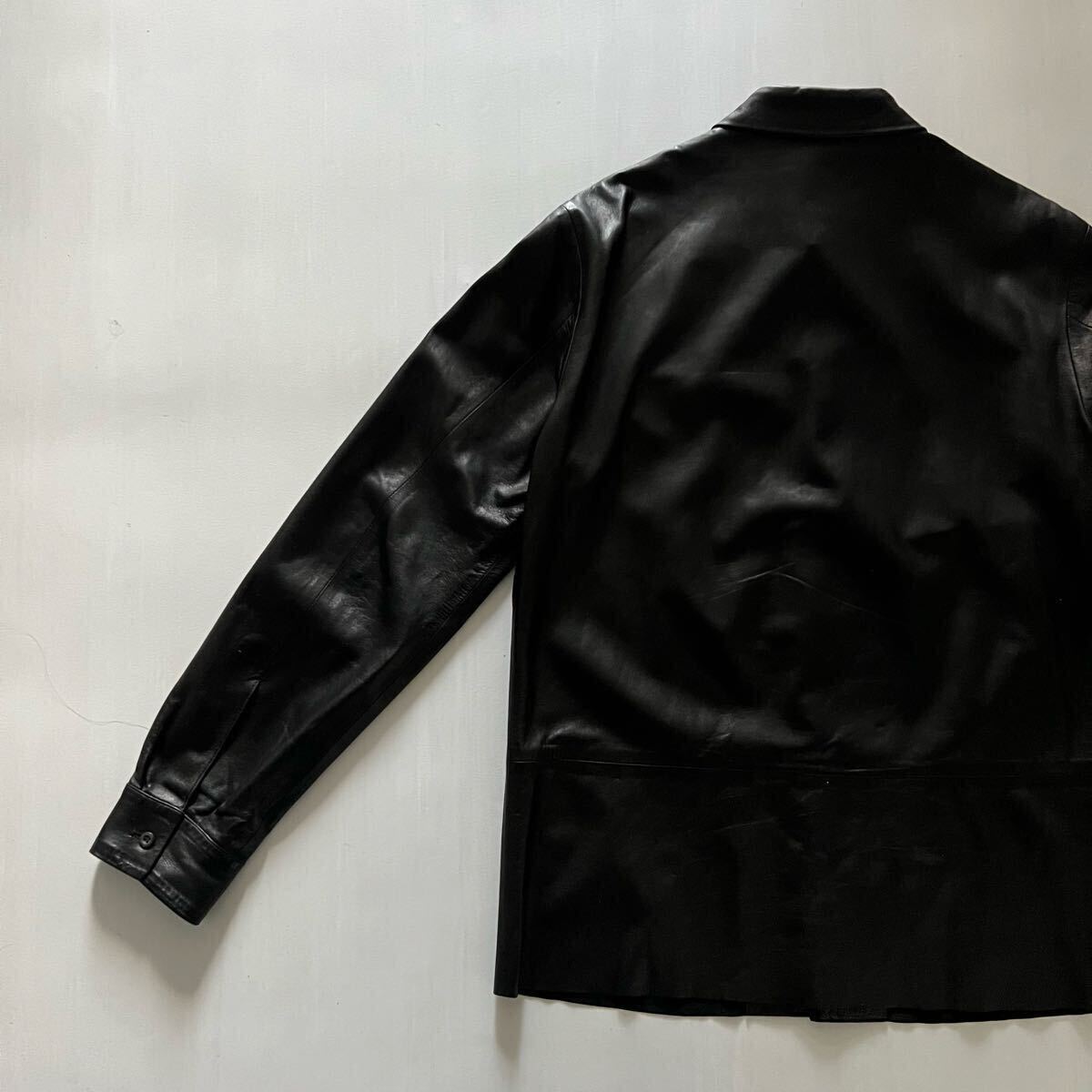 1998AW PRADA レザー ジャケット シャツ 黒 イタリア製 1998AW PRADA レザー ジャケット シャツ 黒 イタリア製