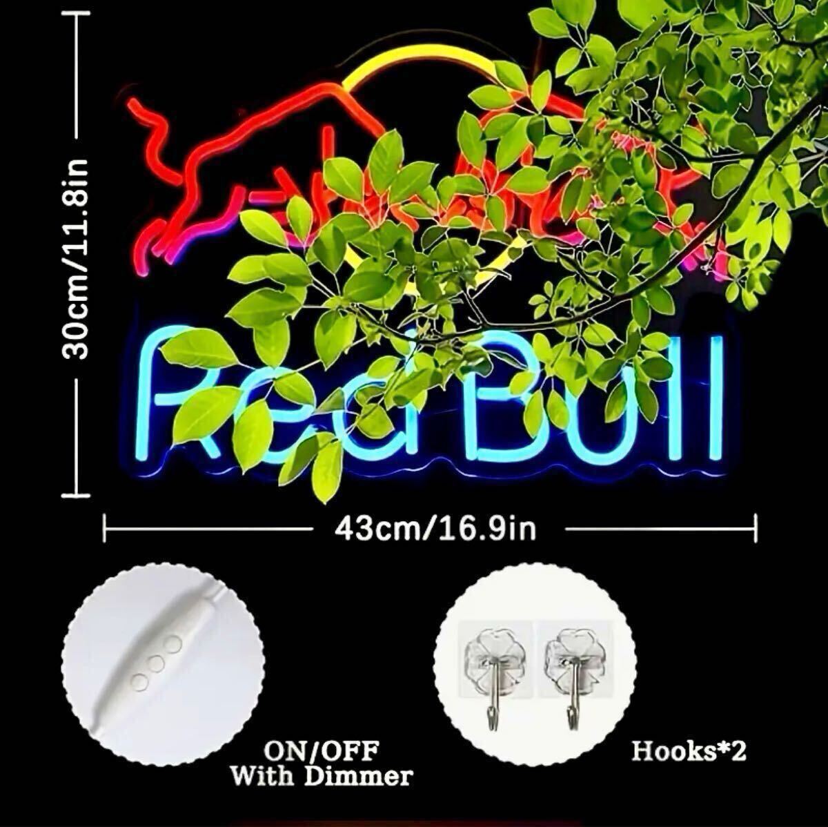 RedBull LEDネオンサイン ネオン看板 3色 USB電源 調光調整付 RedBull LEDネオンサイン ネオン看板 3色 USB電源 調光調整付
