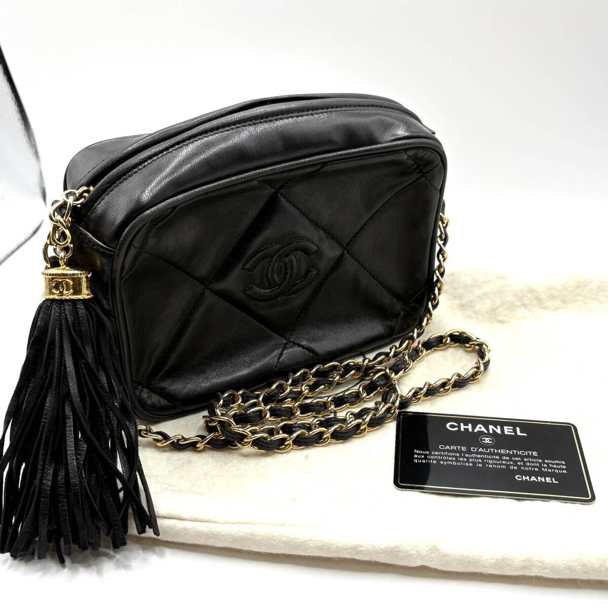 CHANEL シャネル マトラッセ ラムスキン ココマーク フリンジ CHANEL シャネル マトラッセ ラムスキン ココマーク フリンジ