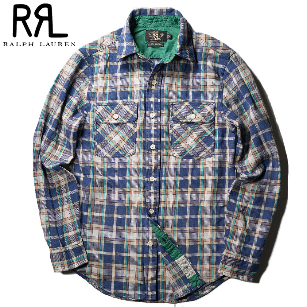 黃金期/美品【RRL】ダブルアールエル/雰囲気抜群/完売レア過去モデル/コットン100％チェックワークシャツS