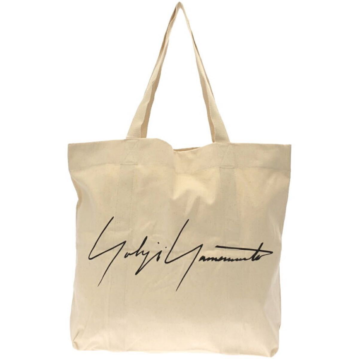 新品yohjiyamamoto pour homme ロゴ入りキャンバストート 生成り