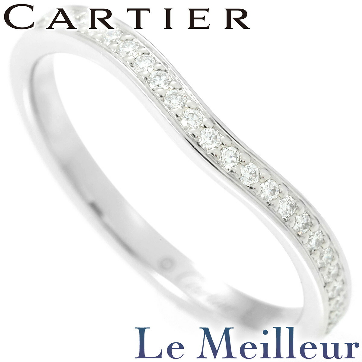 カルティエ バレリーナ カーブウェディングリング 指輪 ダイヤモンド Pt950 11号 Cartier 中古 プレラブド 返品OK