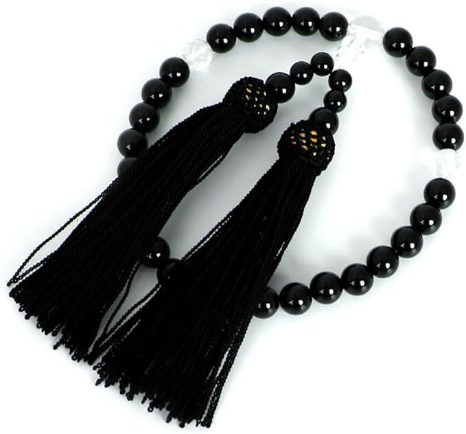 黒瑪瑙 御数珠 念珠 天然石 オニキス 合掌 N4R8(数珠)|売買され 黒瑪瑙 御数珠 念珠 天然石 オニキス 合掌 N4R8(数珠)|売買され