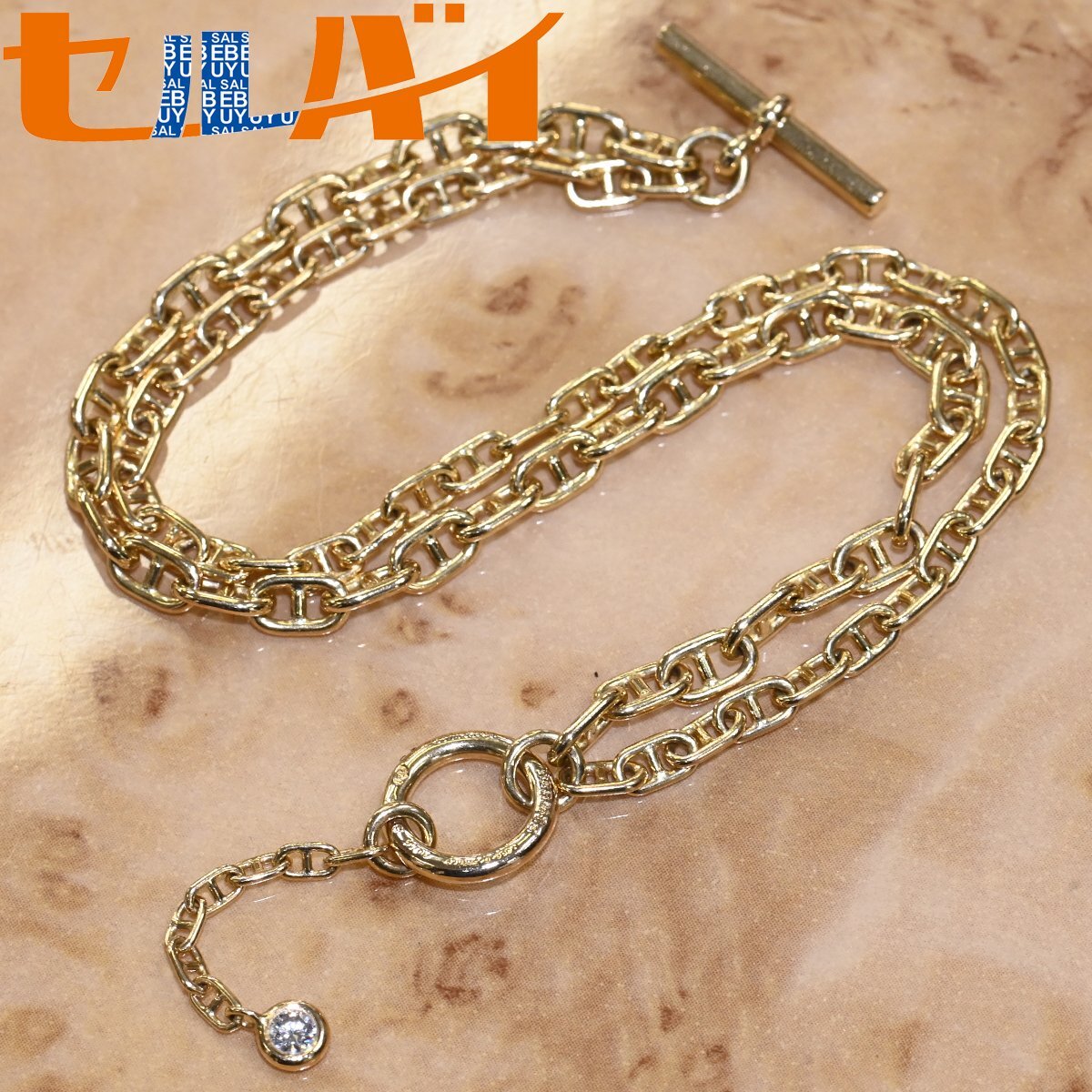 本物 超美品 エルメス 極希少 ダブルチェーン 750 ダイヤモンド 本物 超美品 エルメス 極希少 ダブルチェーン 750 ダイヤモンド