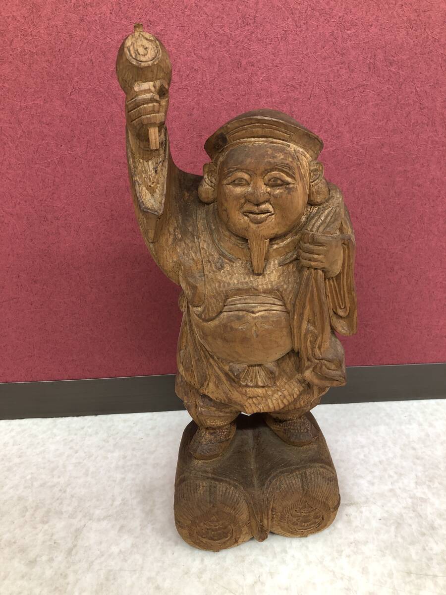 HB2904 木製 木彫 大黒様 大黒天 七福神 置物 和風 インテリア HB2904 木製 木彫 大黒様 大黒天 七福神 置物 和風 インテリア