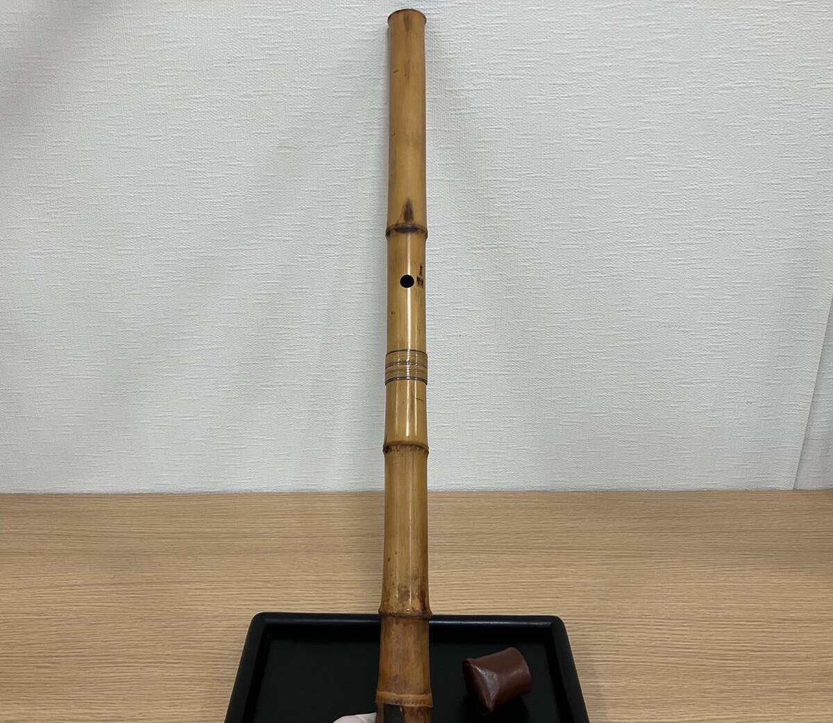 都山流 尺八 『河野玉水』 在銘 銀中継ぎ 1尺8寸(約55センチ) Yahoo!オークション - 18523 都山流 尺八 河野玉水 銀三線 藤巻