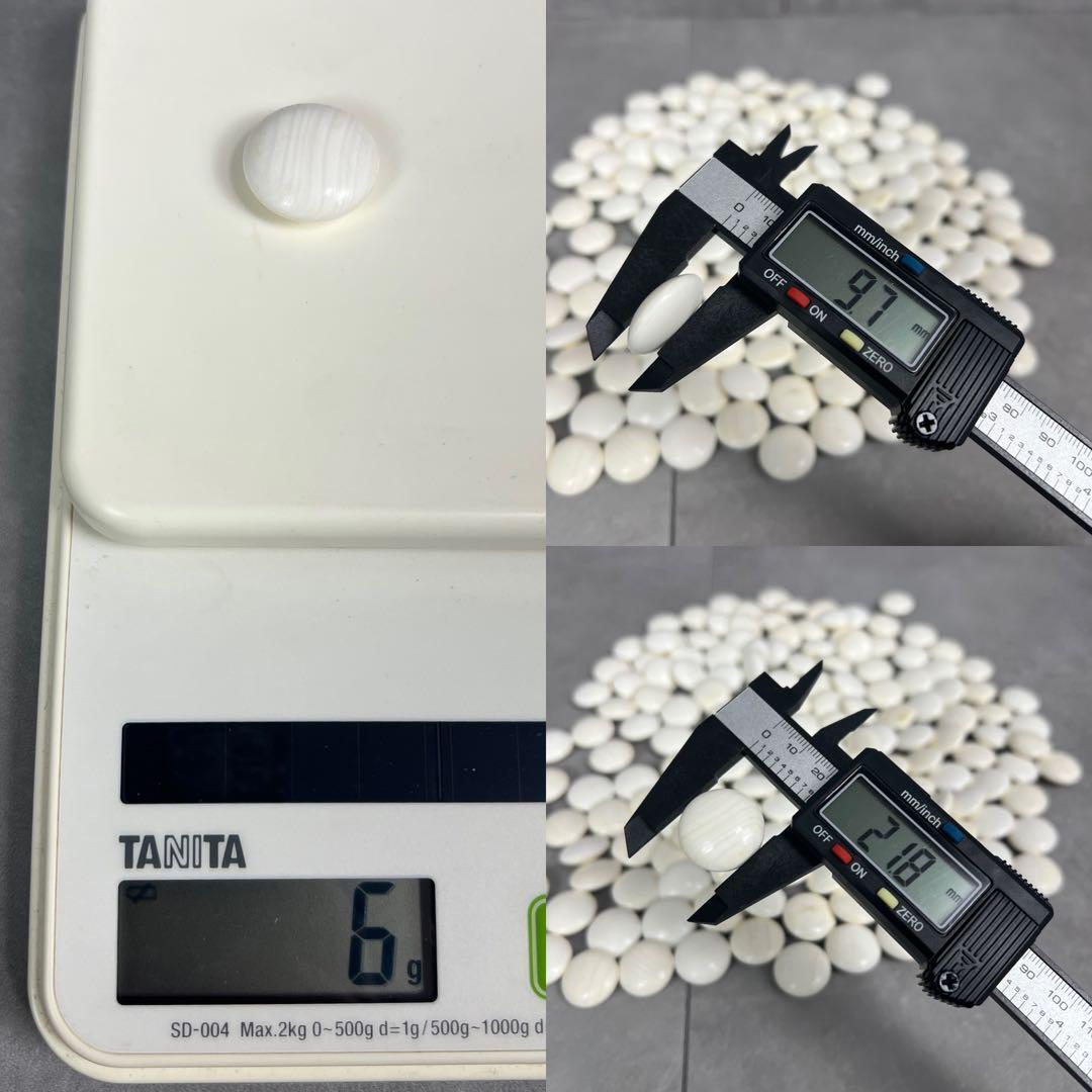 良品 囲碁 蛤碁石 34号 159個 那智黒石 168個 対局 試合 厚さ 9.6~9.8mm 24H1211SR0011_画像3