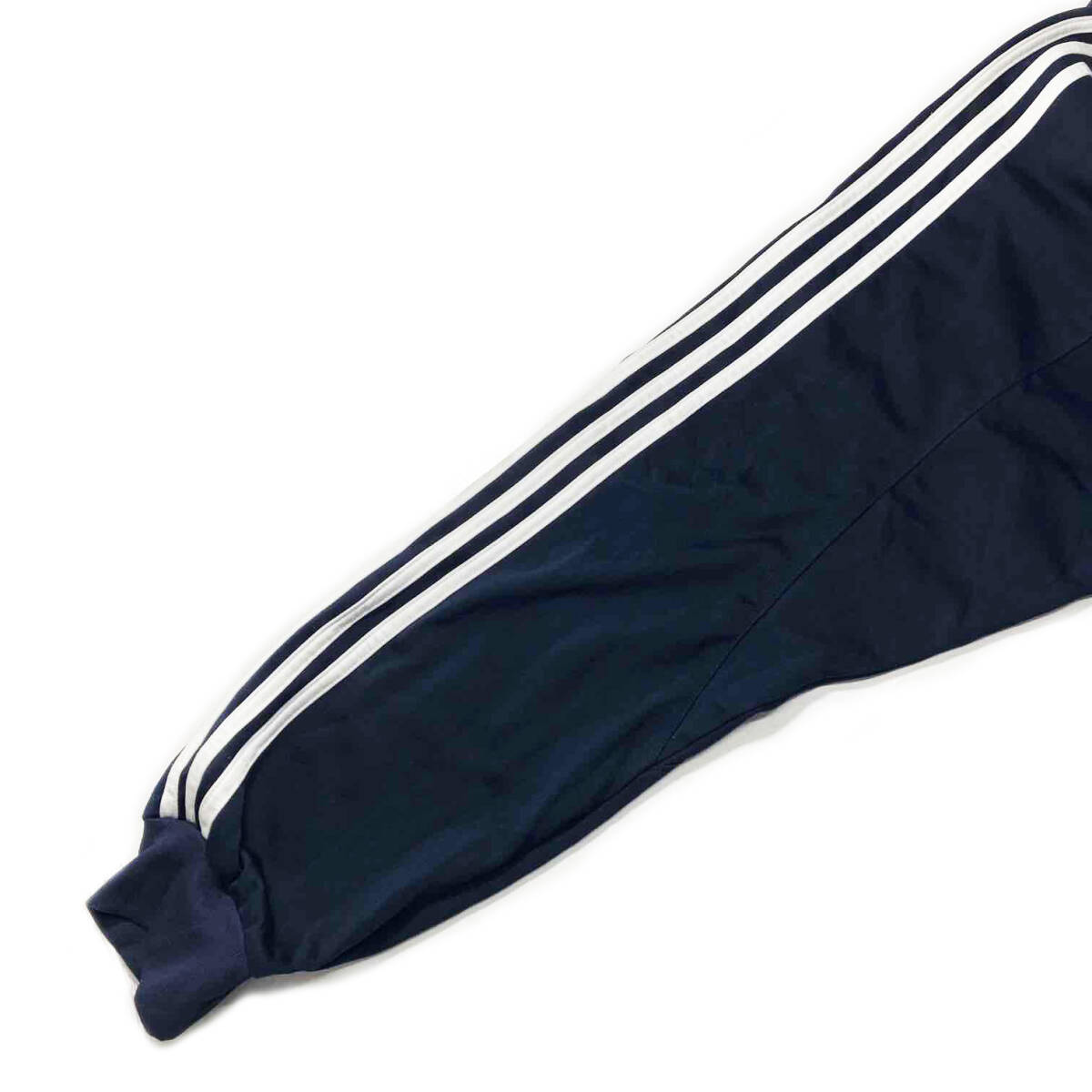 【USED】 アディダス adidas トラックジャケット ジャージ 刺繍ロゴ 3ストライプ パフォーマンスロゴ 古着 メンズ 2XL相当 ネイビー_画像9