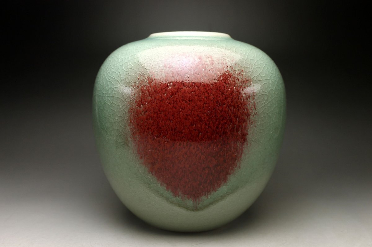 [ более .] передний рисовое поле правильный . Izumi гора обжиг в печи Kyoyaki .. ваза кувшин "hu" селадон *. инструмент вместе без коробки царапина прекрасный товар < включение в покупку возможно >