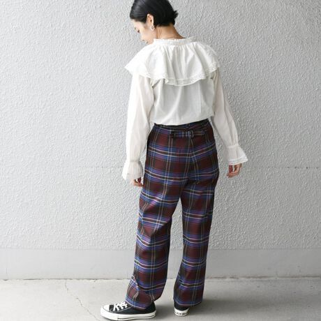 シップス エニィＳＨＩＰＳ?。幔睿骸触Ε━氓伐悭芝搿单隶Д氓ˉ啸`セミワイドパンツ　40サイズ　ワイン赤系