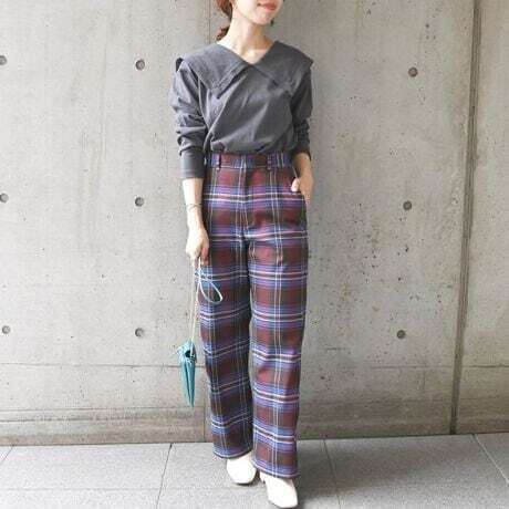 シップス エニィＳＨＩＰＳ?。幔睿骸触Ε━氓伐悭芝搿单隶Д氓ˉ啸`セミワイドパンツ　40サイズ　ワイン赤系