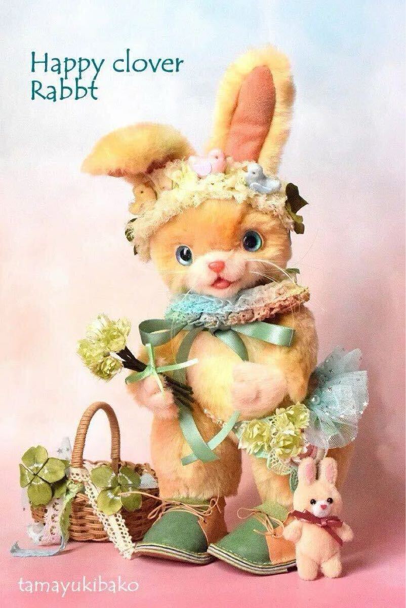 ♪ 「四つ葉のクローバーうさぎと小鳥たち 」♪ ハンドメイド ♪ 「四つ葉のクローバーうさぎと小鳥たち 」♪ ハンドメイド