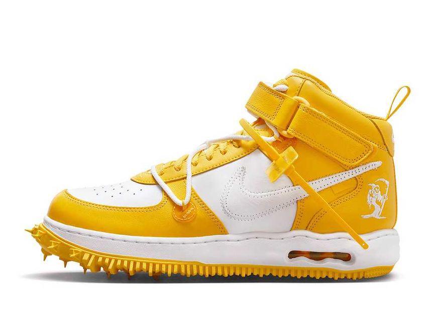 OFF-WHITE × AIR FORCE 1 MID "WHITE AND VARSITY MAIZE" DR0500-101 (ホワイト/バーシティメイズ/ホワイト)
