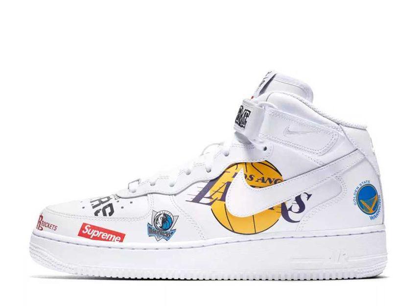 Supreme × NBA × Nike Air Force 1 Mid \'07 "White" 26cm AQ8017-100