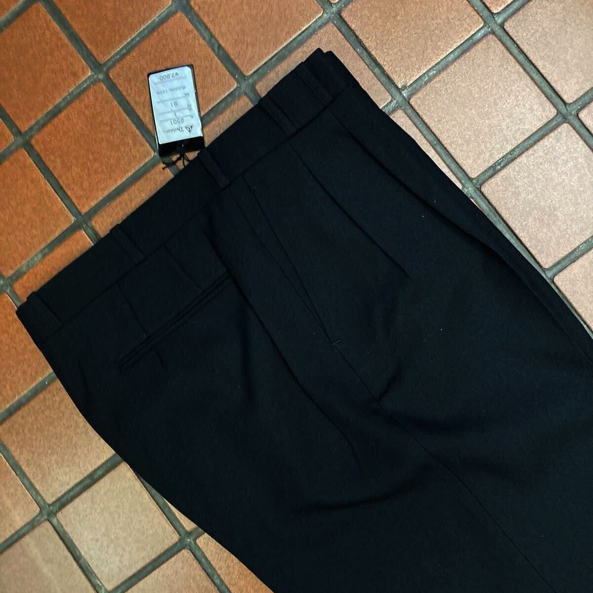 【新品】ビジネス ゴルフ カジュアル スラックス サイズ 91cm 2タック デザインループ 王冠刺繍入 上代価格 7,800円 AD SPORTS SLACKS 黒_画像9