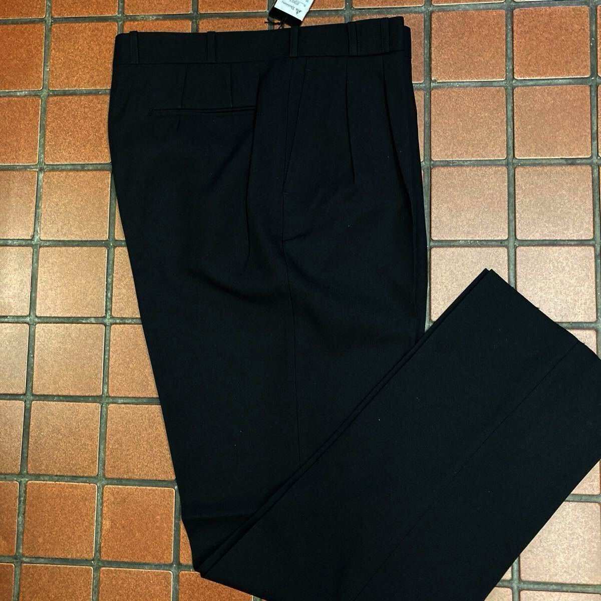 【新品】ビジネス ゴルフ カジュアル スラックス サイズ 91cm 2タック デザインループ 王冠刺繍入 上代価格 7,800円 AD SPORTS SLACKS 黒_画像10