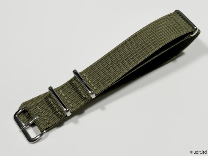 ラグ幅20mm リブ編み 高品質(zhì)NATOストラップ グリーン 腕時計ベルト ナイロン 時計用バンド rib