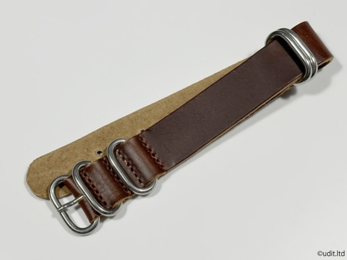 ラグ幅20mm 本革製 NATOストラップ レザーベルト 腕時計ベルト ブラウン 時計用バンド RNB