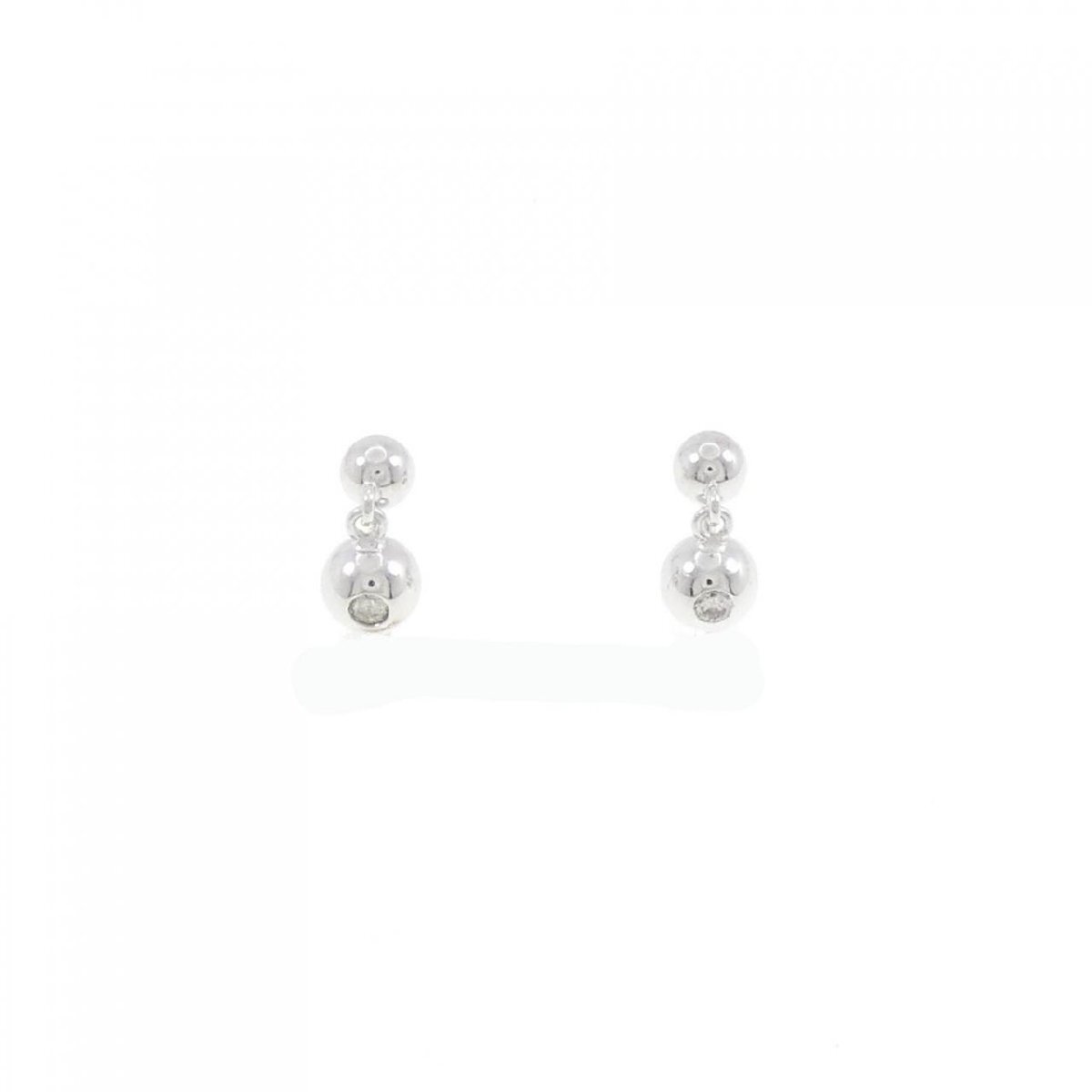 K18WG ダイヤモンド ピアス 0.04CT