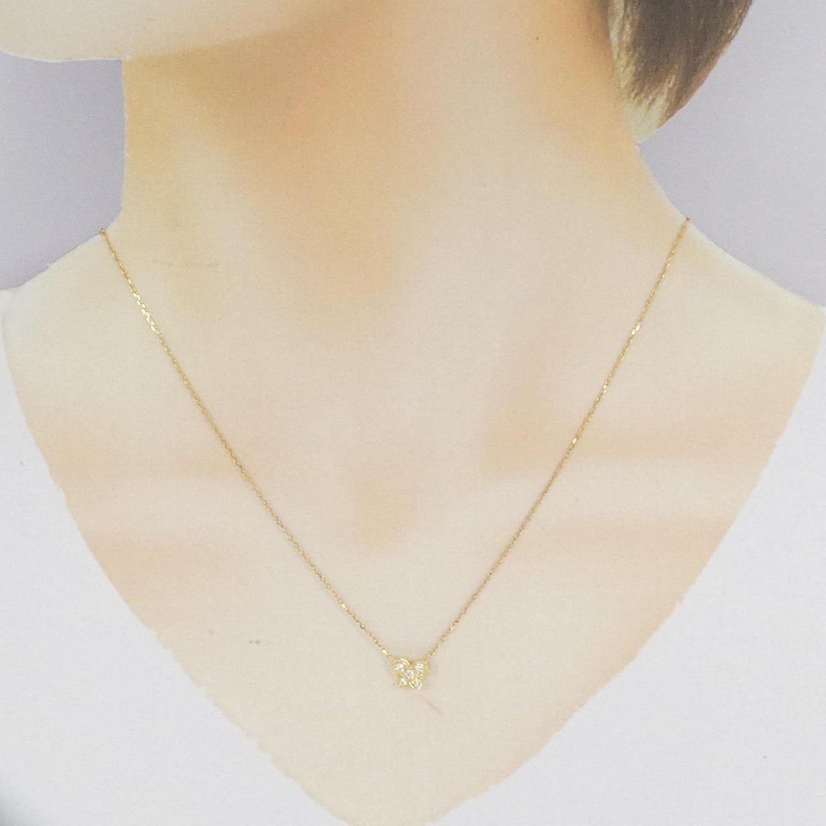 スタージュエリー バタフライ ダイヤモンド ネックレス 0.08CT