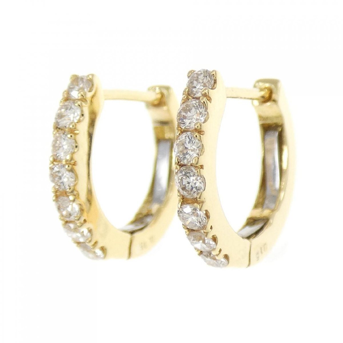 K18YG フープ ダイヤモンド ピアス 0.30CT