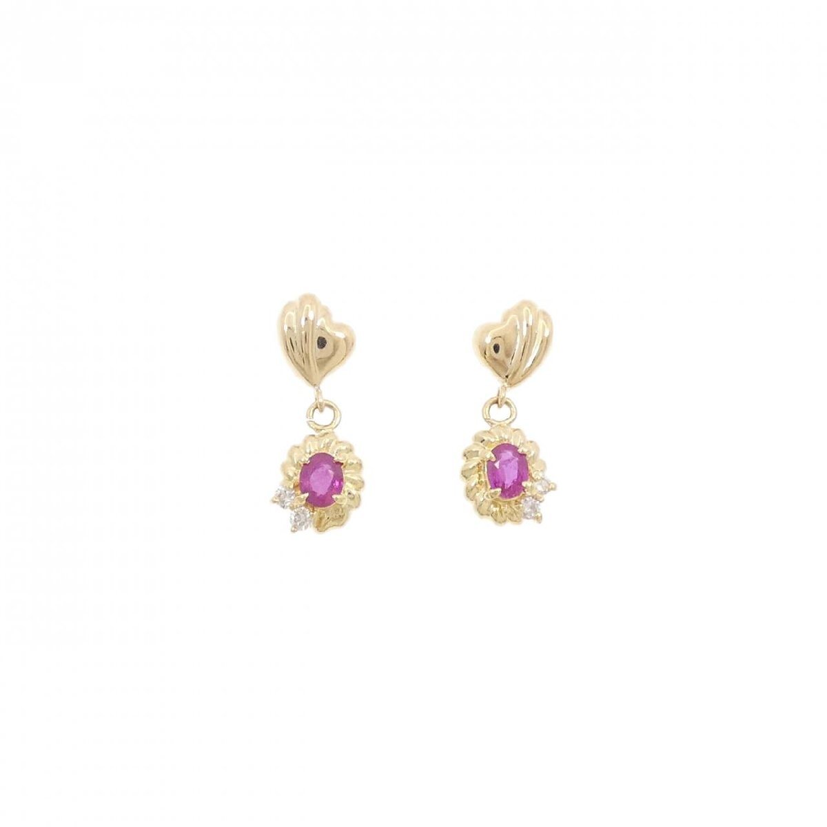 K18YG ルビー ピアス 0.45CT