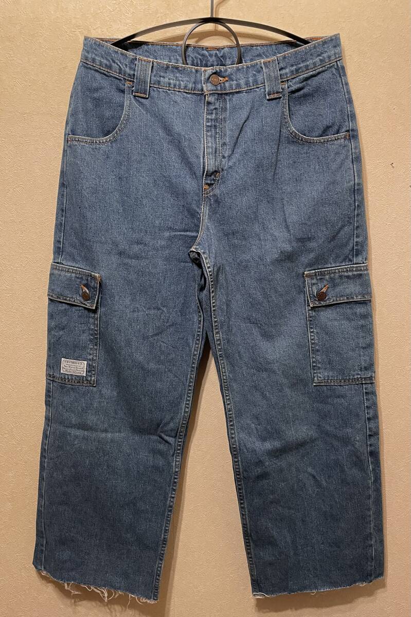 98年USA製90sビンテージLevi'sデニム希少カーゴパンツW35極太 98年USA製90sビンテージLevi'sデニム希少カーゴパンツW35極太