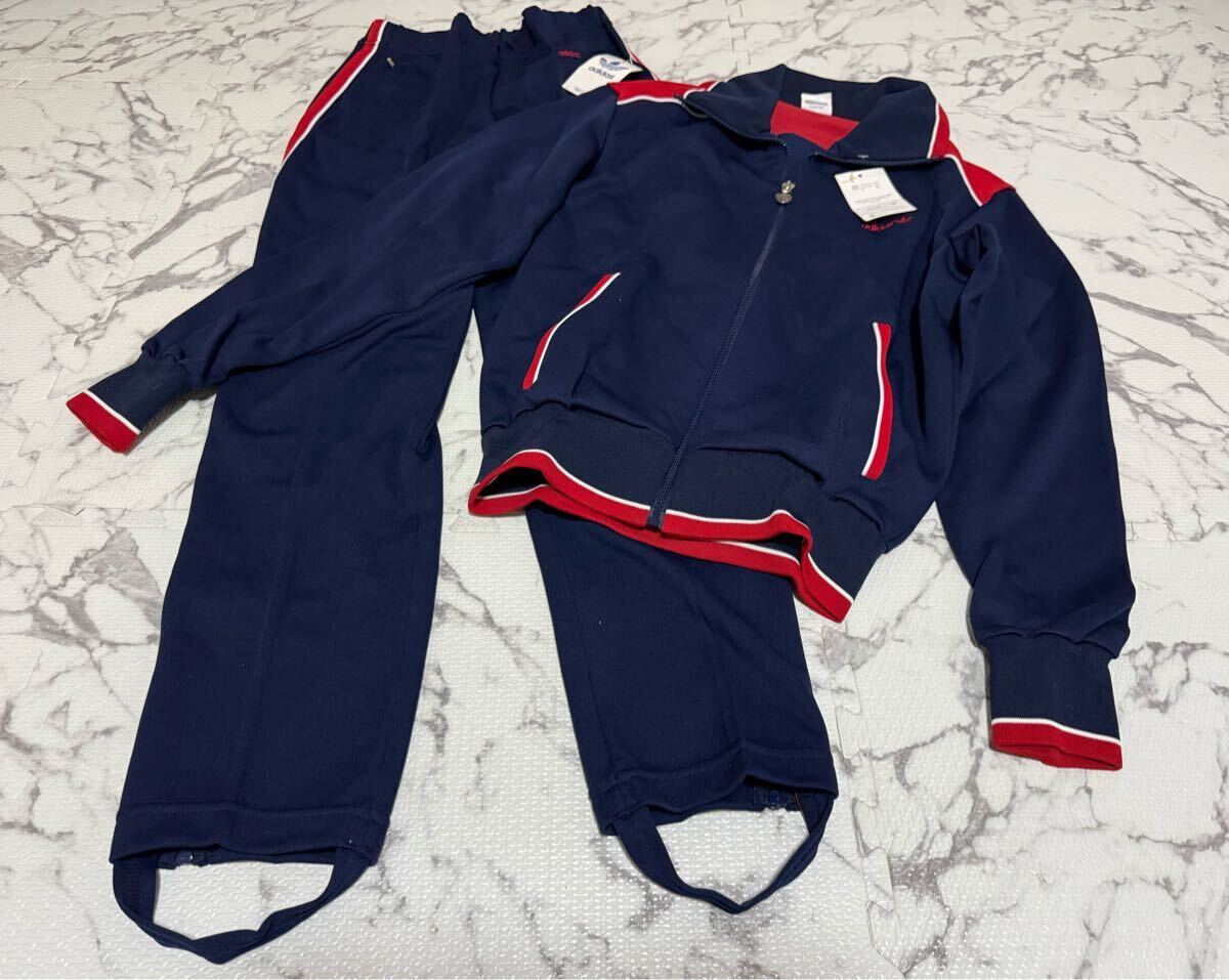 70s80s★adidas アディダス ジャケット　トラックジャケット セットアップ ジャージ 上下セット ヴィンテージ　西ドイツ　メンズ　Mサイズ