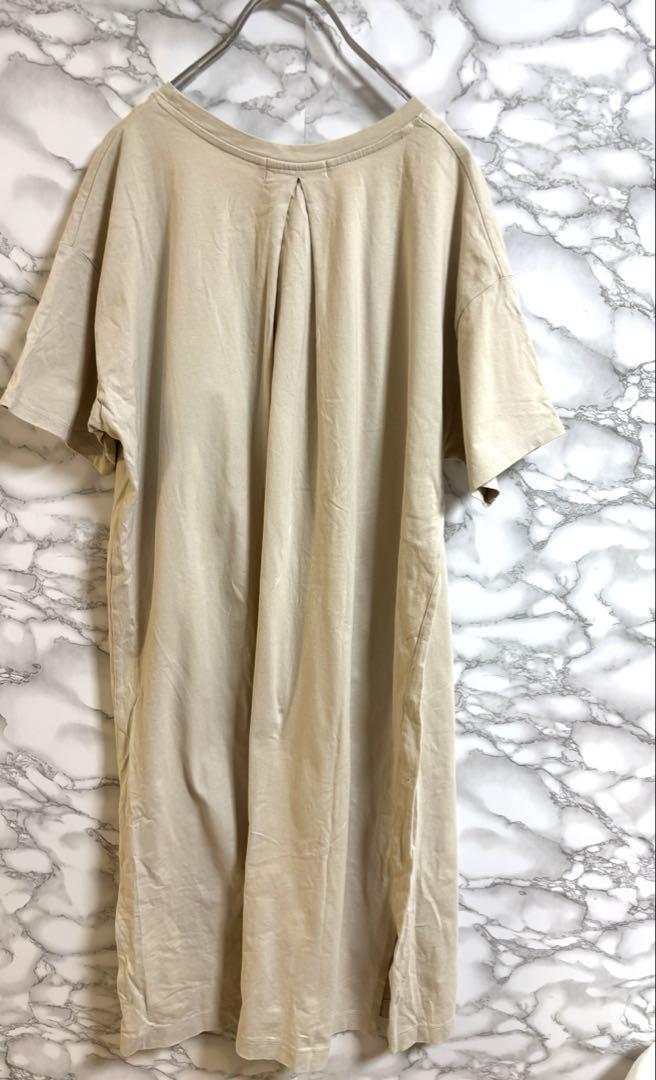 2418ディスコート【F】半袖 カットソーワンピース スリット入り　コットン_画像7