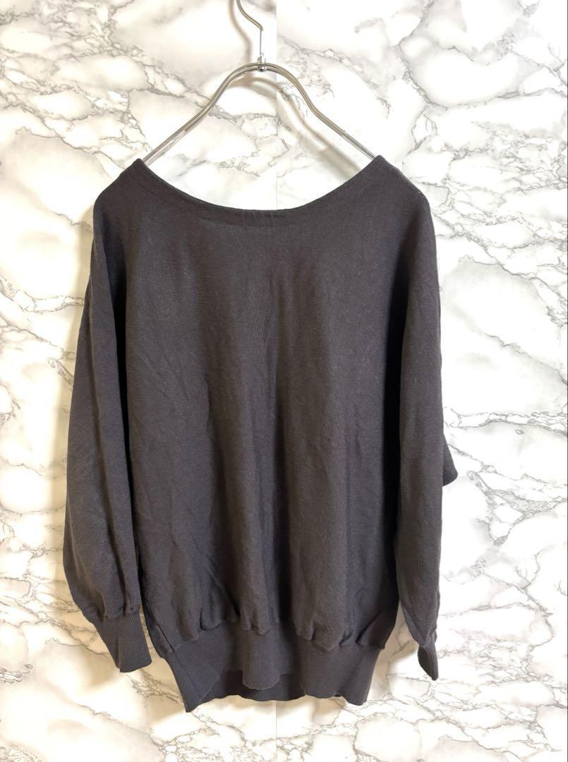 2319ジャスギリティー【S】ダークグレー ボタンダウンカーディガン　裾リブ_画像4