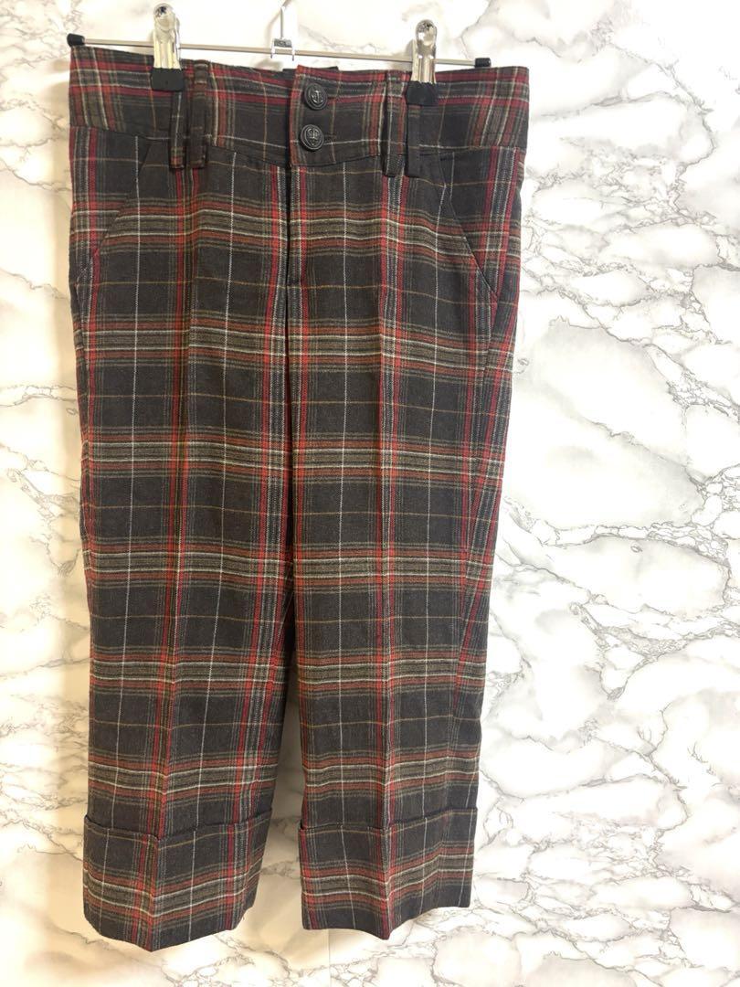 9a2287ミキミアリ【S】タータンチェック　ショートパンツ　ルーマニア製_画像2
