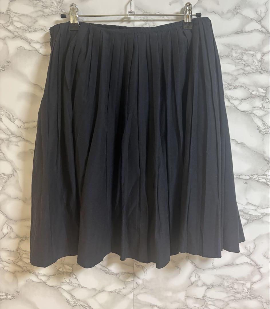 2301ピンクムス【M】プリーツスカート 裏地裾装飾付きウエストマークレス_画像4