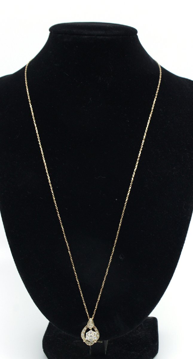 中古 美品 ダイヤモンド イエロー ゴールド ネックレス 44cm_画像3