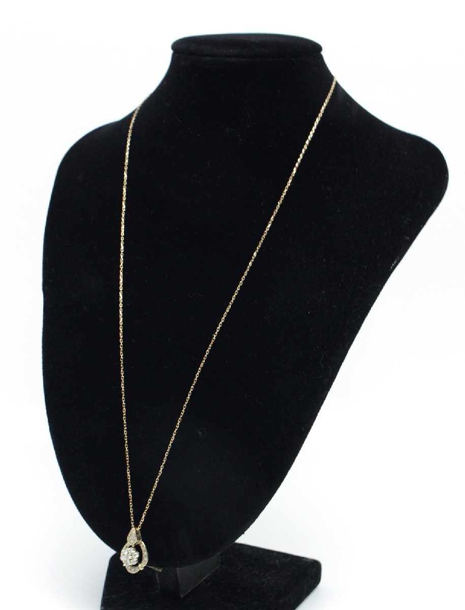 中古 美品 ダイヤモンド イエロー ゴールド ネックレス 44cm_画像2