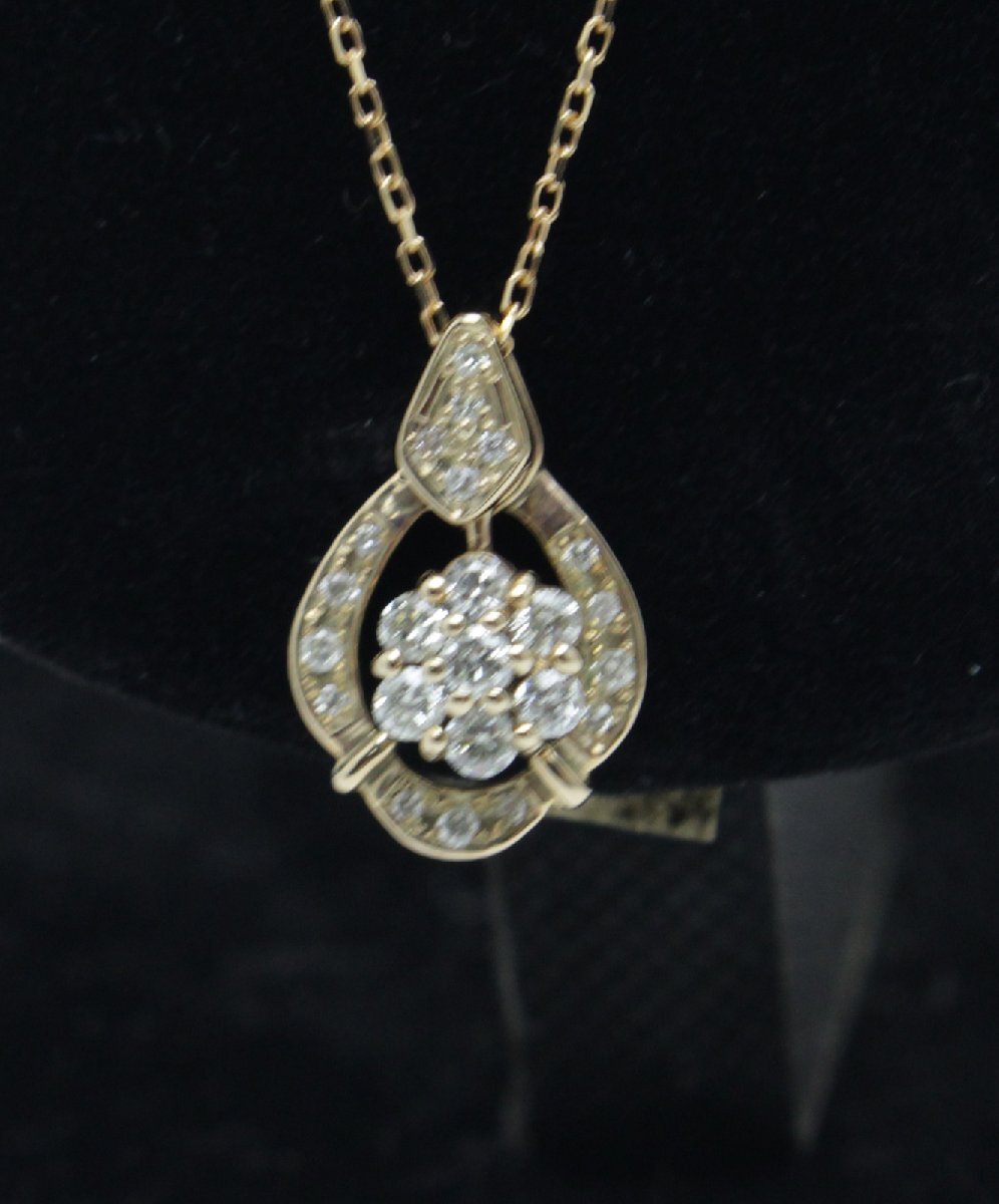 中古 美品 ダイヤモンド イエロー ゴールド ネックレス 44cm_画像4