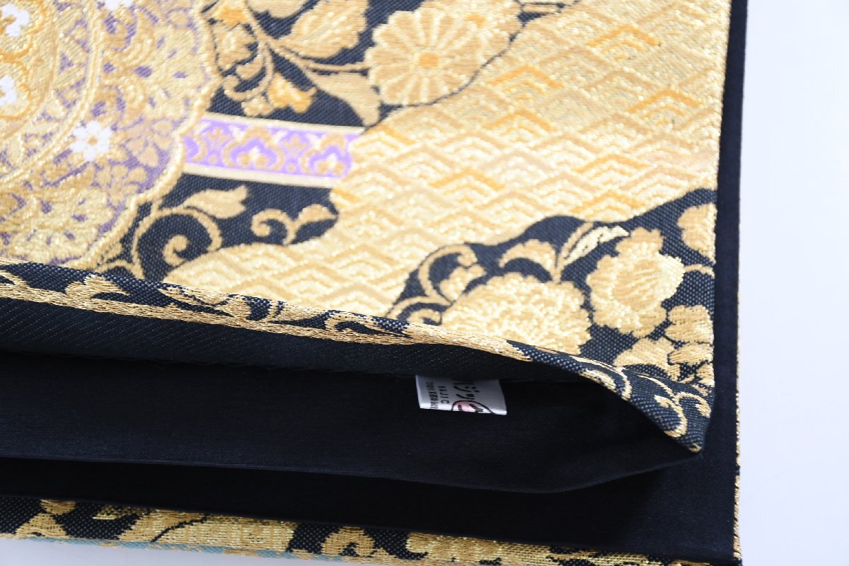 高級 袋帯 六通柄 更紗 金糸 唐花文様 帯丈447cm ★着物屋 ne-14311 桜庭呉服店_画像6