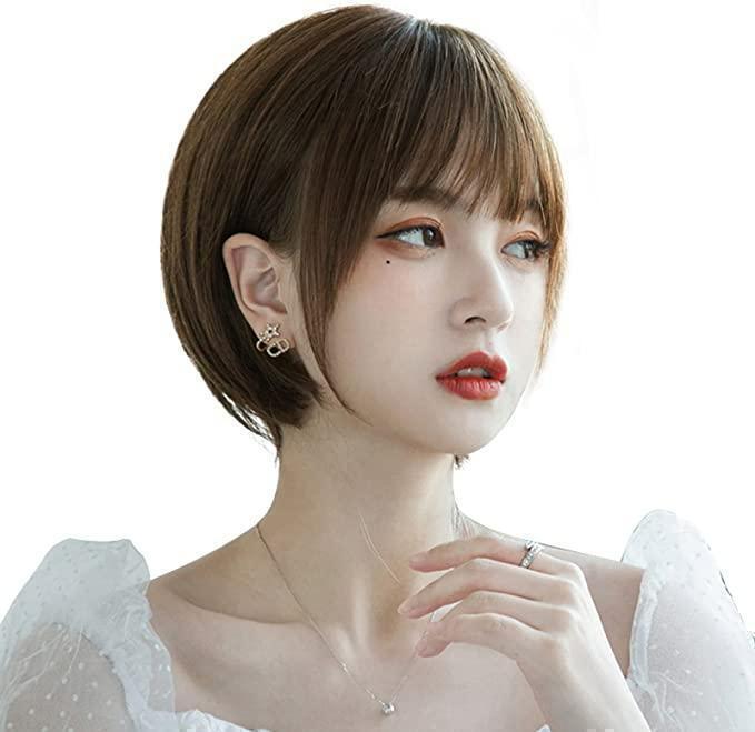 ぱっつん フルウィッグ ショート 医療用 小顔 耐熱 コスプレ 仮装 かつら