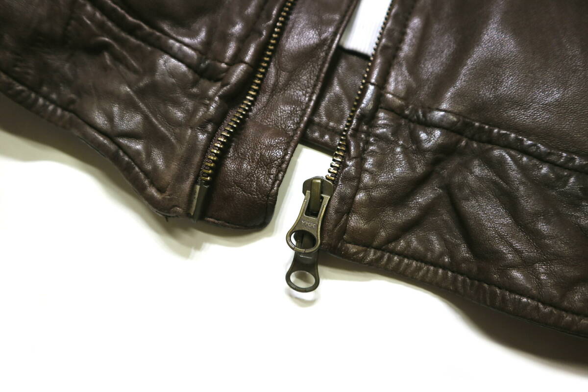 ややラフ/良好!◆SAN FRANCISCO 聖林公司 羊革 レザージャケット◆細身Mサイズ(身長163-165センチ位) 春秋、晩秋_画像8