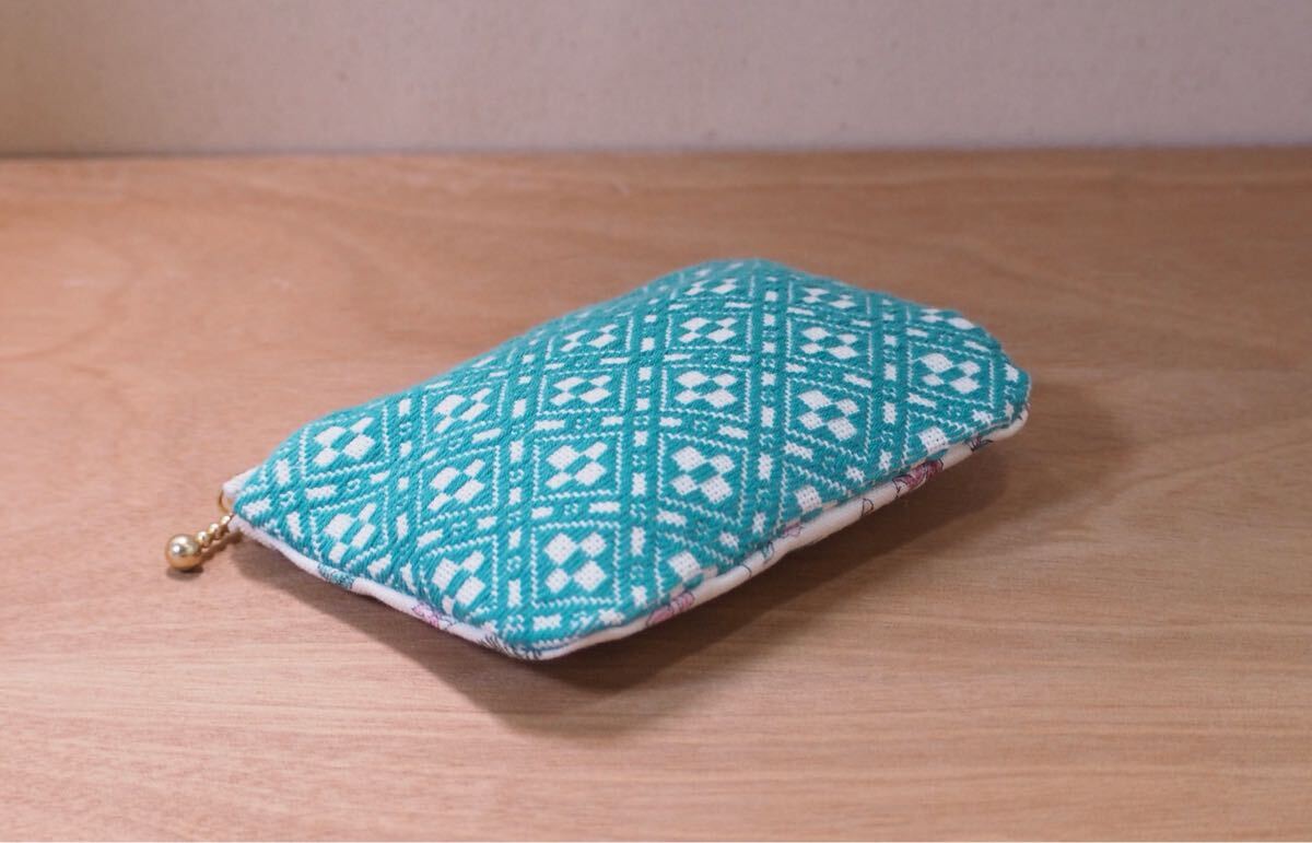 ハンドメイド こぎん刺し リバティ 刺繍 ポーチ kogin 3_画像6