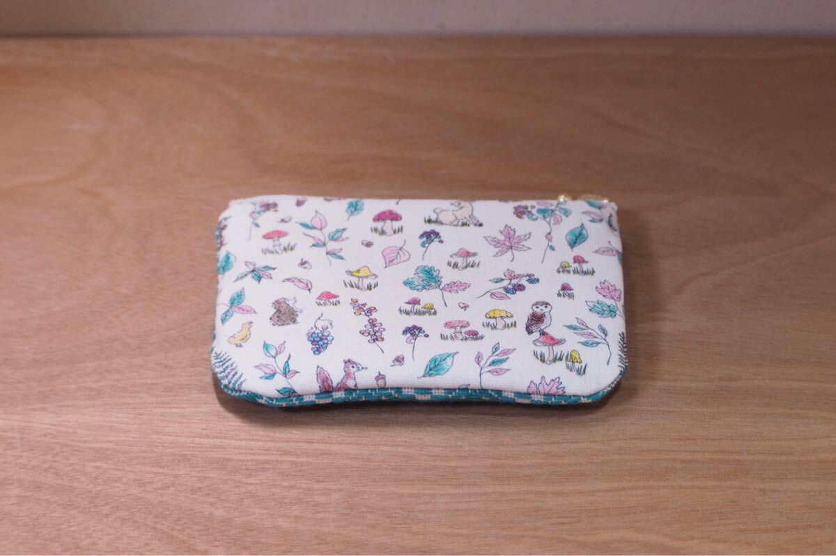 ハンドメイド こぎん刺し リバティ 刺繍 ポーチ kogin 3_画像8