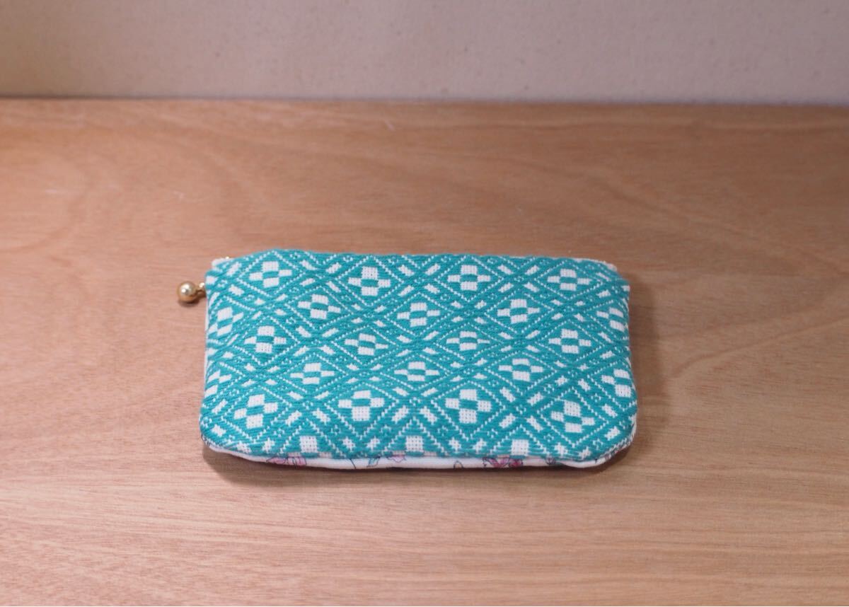 ハンドメイド こぎん刺し リバティ 刺繍 ポーチ kogin 3_画像7
