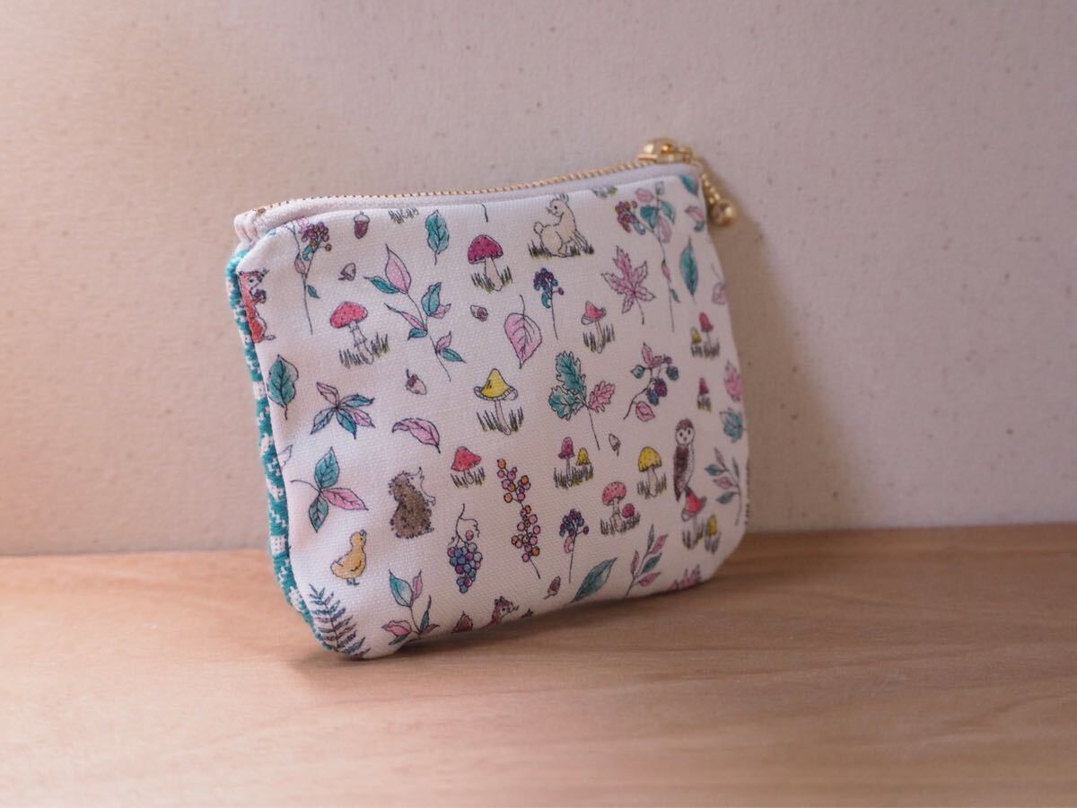 ハンドメイド こぎん刺し リバティ 刺繍 ポーチ kogin 3_画像5