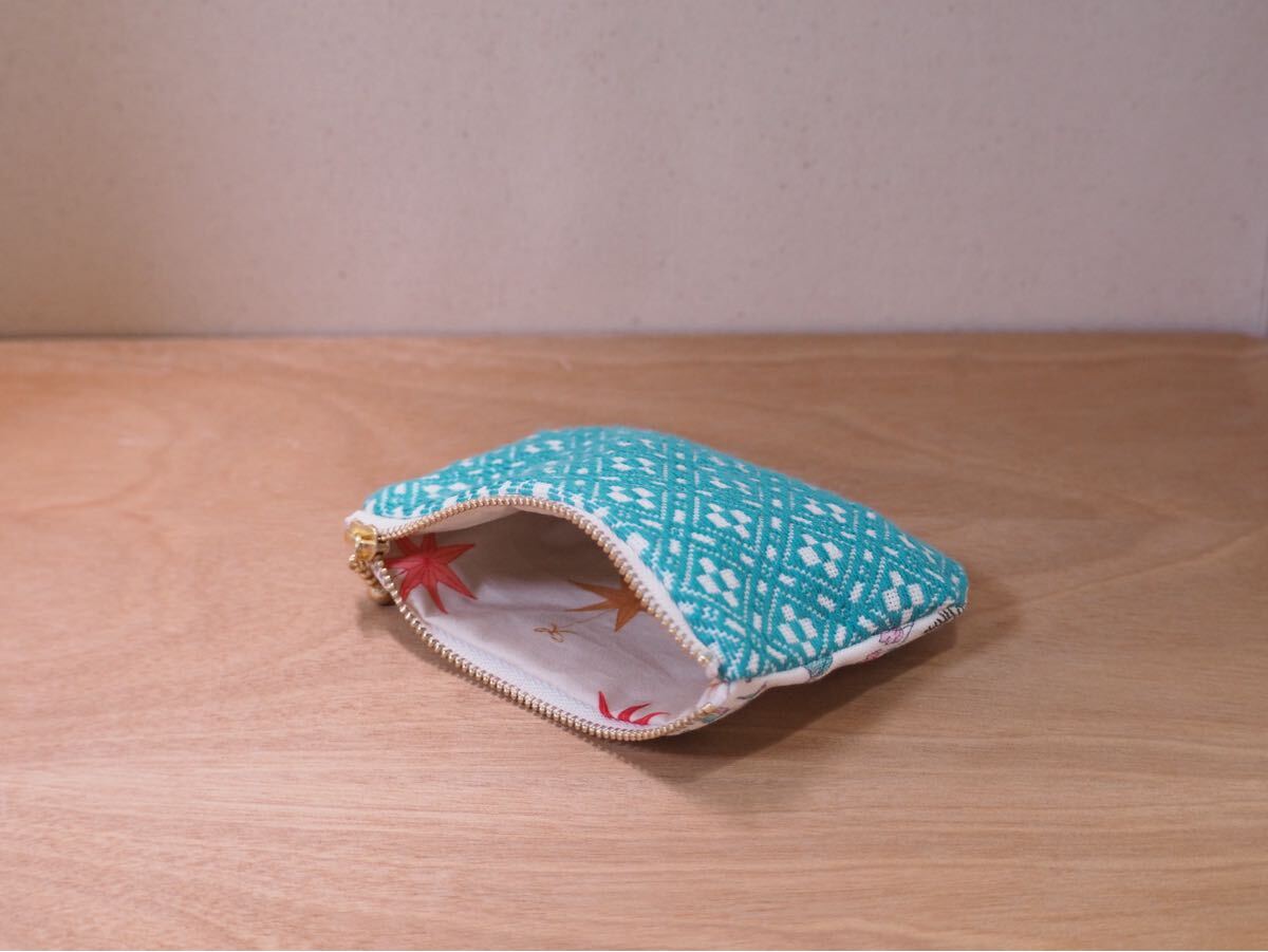 ハンドメイド こぎん刺し リバティ 刺繍 ポーチ kogin 3_画像9