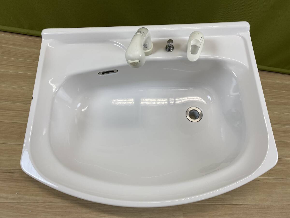 【中古】 ホーロー制 陶器?手洗器?洗面ボウル☆寸法：「幅75cm×奧行60cm×高さ30cm」☆直接取引き大歓迎☆