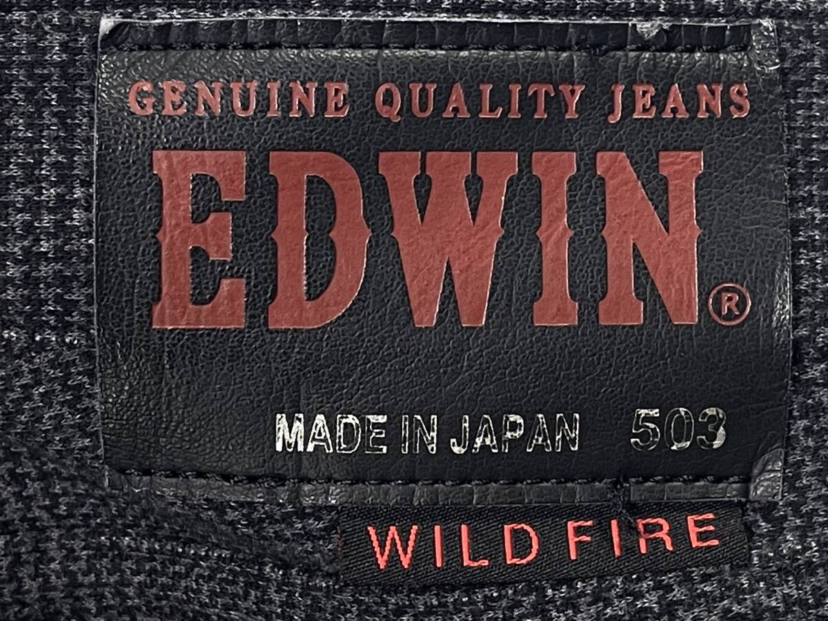 EDWIN エドウィン 503WFD W31 (約81cmW32相当) チェック柄 WILD FIRE あったか 裏起毛 暖パン ストレッチ パンツ メンズ