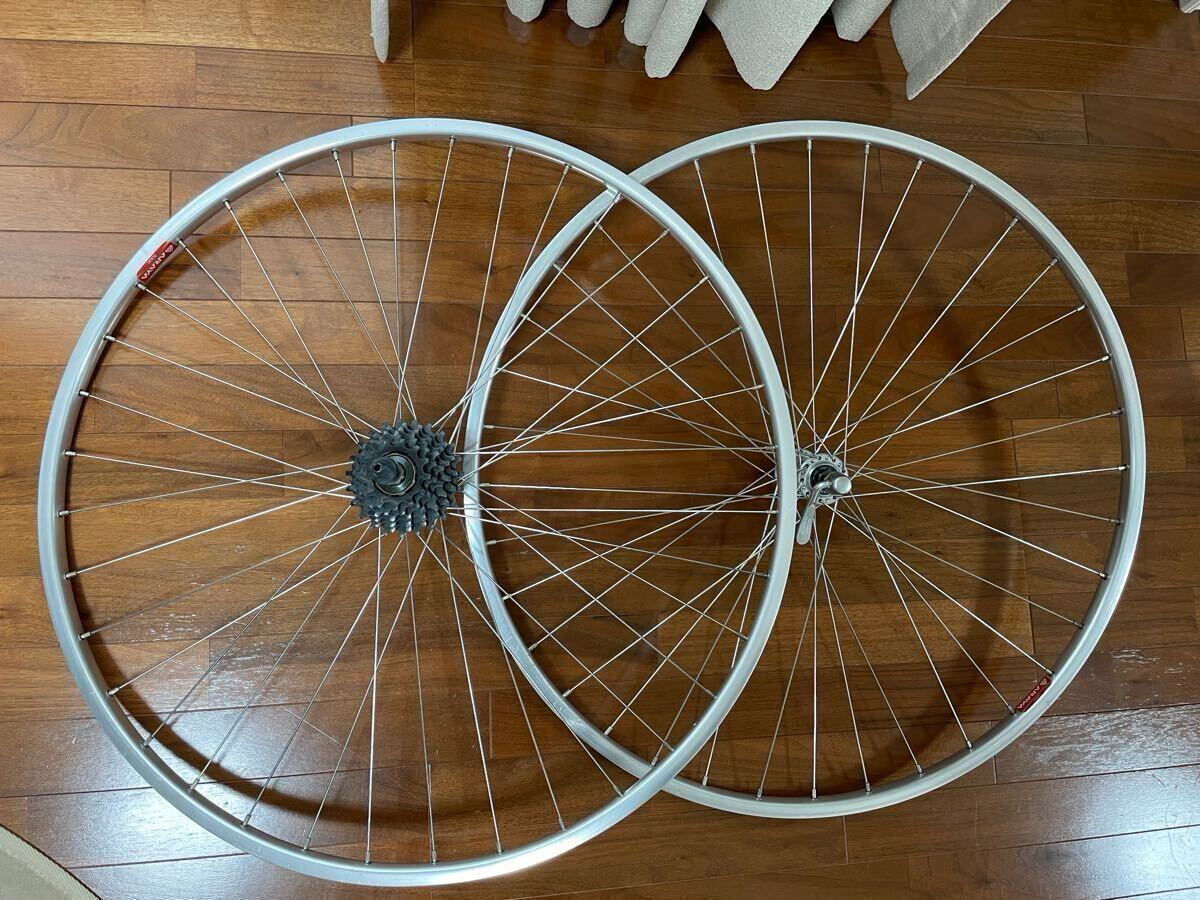 アラヤ 700c クリンチャー シマノハブ エンド幅 前100mm 後126mm 6速カセット クイックリリース ビンテージロード 旧車 レストア