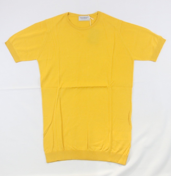 新品 John Smedley　ジョンスメドレー 最高級(jí)シーアイランドコットン Mサイズ Tシャツ　LEMON ZEST