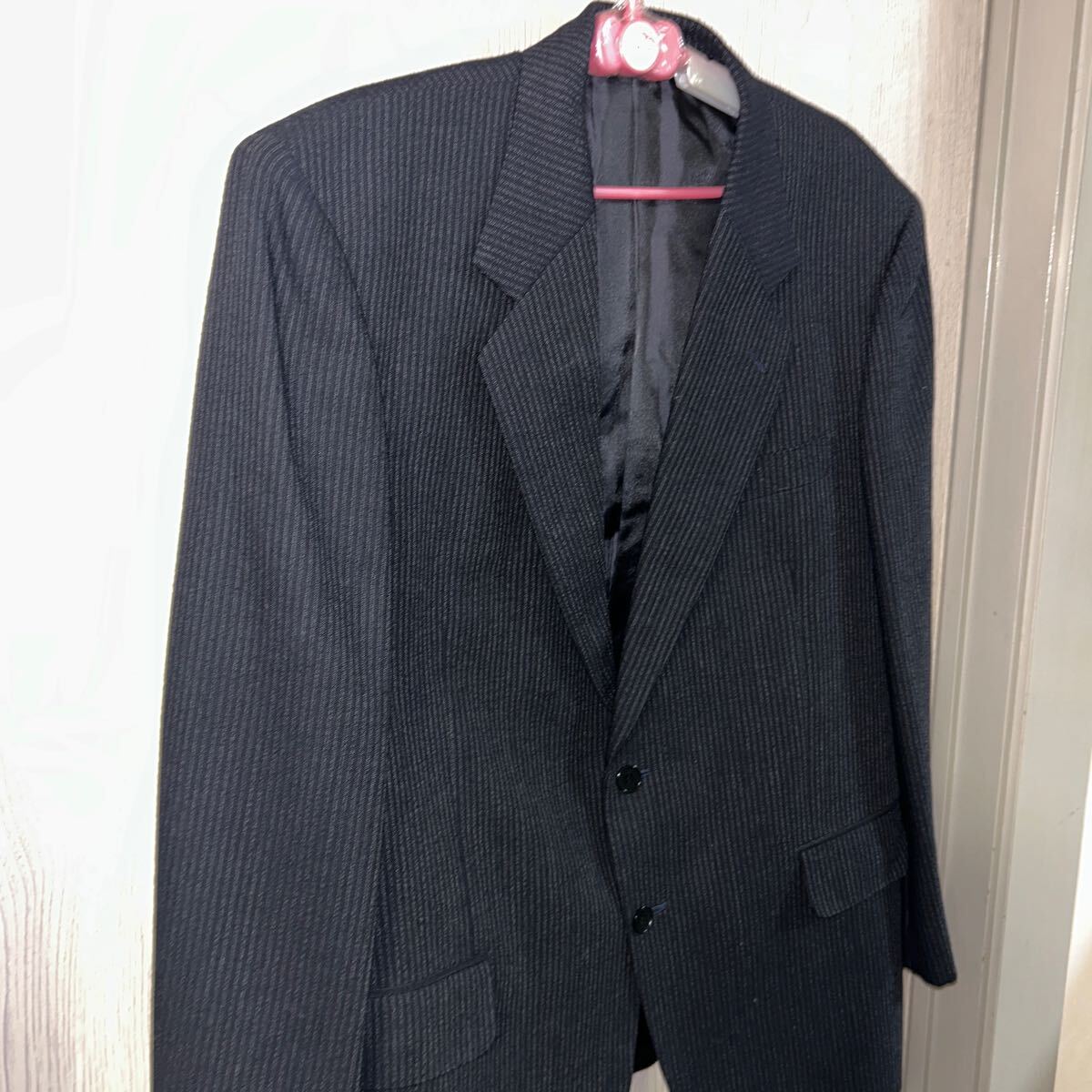 イヴサンローラン テーラードジャケット ヴィンテージ ブラック L相當(dāng) ジャケット ストライプ グレー 長(zhǎng)袖 オンワード樫山