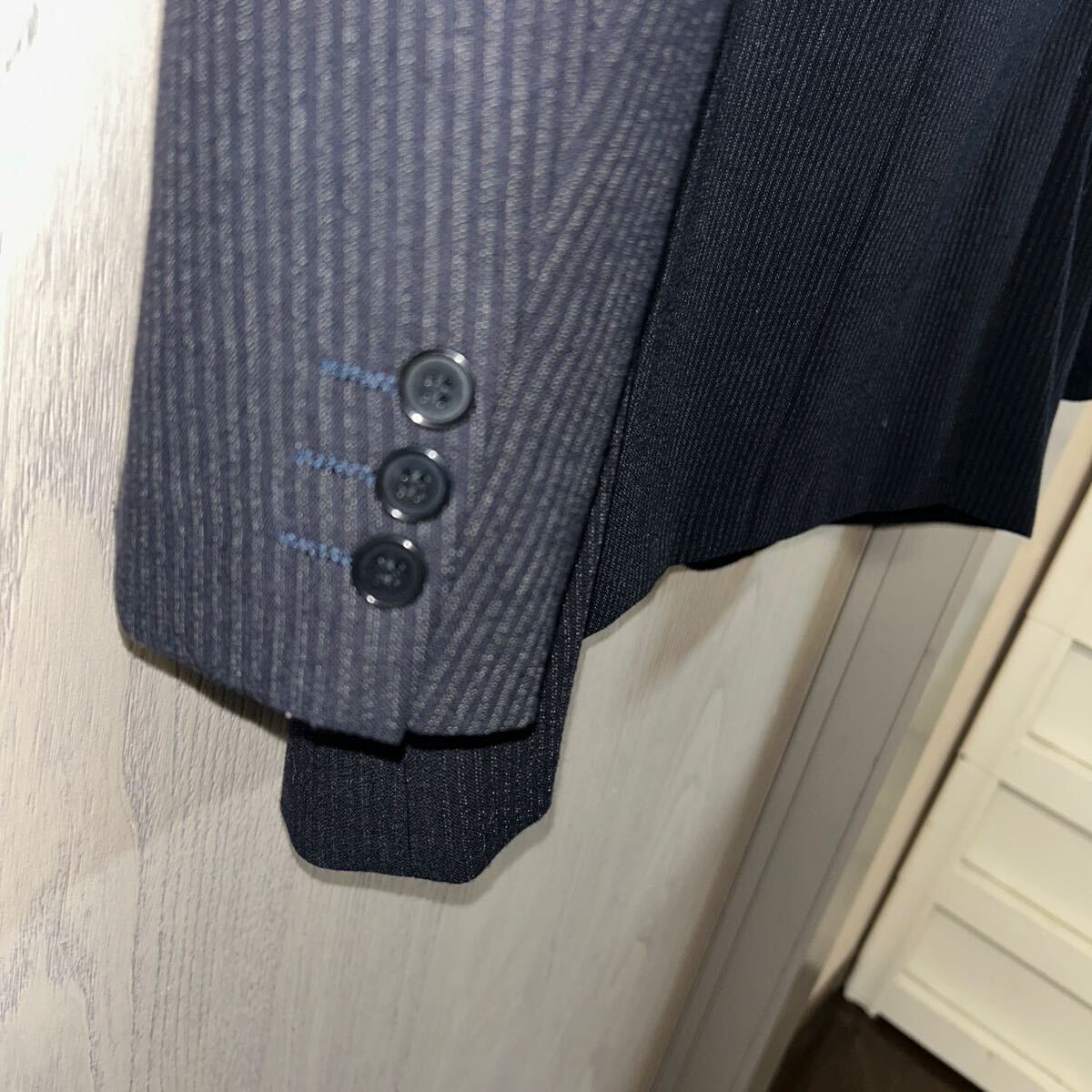 イヴサンローラン テーラードジャケット ヴィンテージ ブラック L相當(dāng) ジャケット ストライプ グレー 長(zhǎng)袖 オンワード樫山